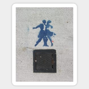 Sidewalk Dancers (stencil graffiti) Sticker